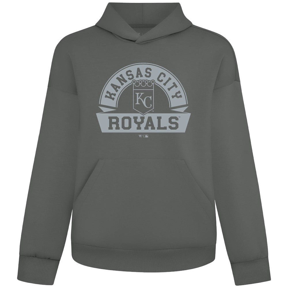 MLB Kansas City Royals Levelwear Luxe Signature Banner Arch Tri-Blend Hoodie