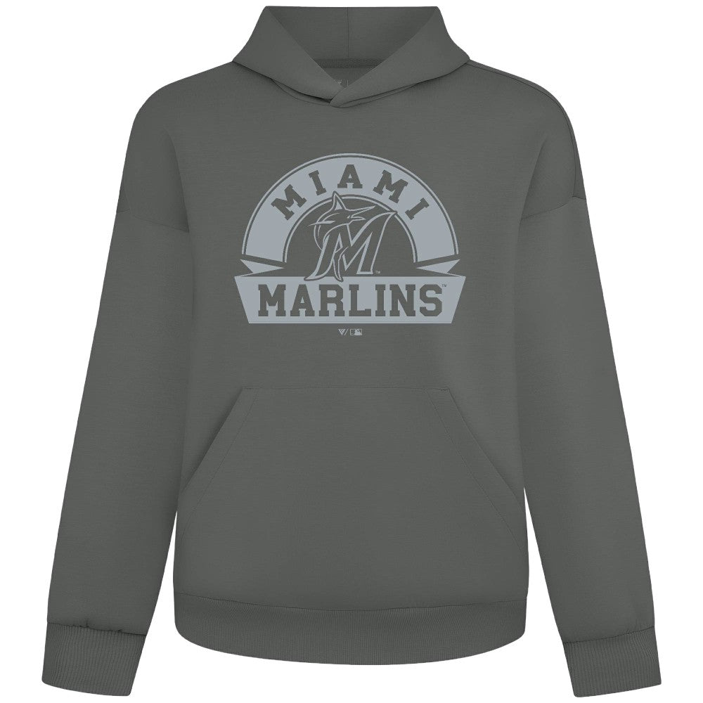 MLB Miami Marlins Levelwear Luxe Signature Banner Arch Tri-Blend Hoodie
