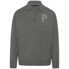 MLB Pittsburgh Pirates Levelwear Luxe Signature Quarter-Zip Chenille Logo Tri-Blend Sweatshirt