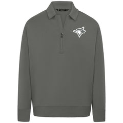 MLB Toronto Blue Jays Levelwear Luxe Signature Quarter-Zip Chenille Logo Tri-Blend Sweatshirt