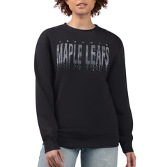 NHL Black Toronto Maple Leafs G-III 4Her by Carl Banks Women's Metallic Drop Printed Fleece Sweatshirt