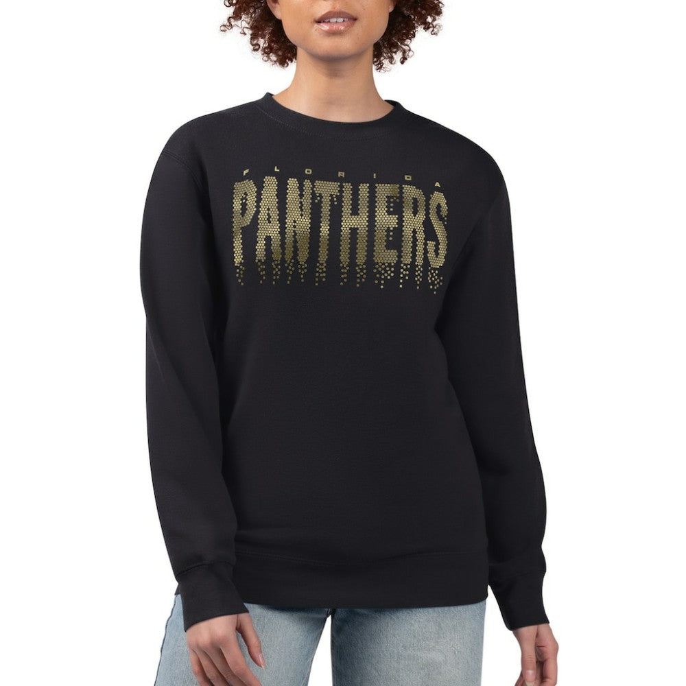 NHL Black Florida Panthers G-III 4Her by Carl Banks Women's Metallic Drop Printed Fleece Sweatshirt