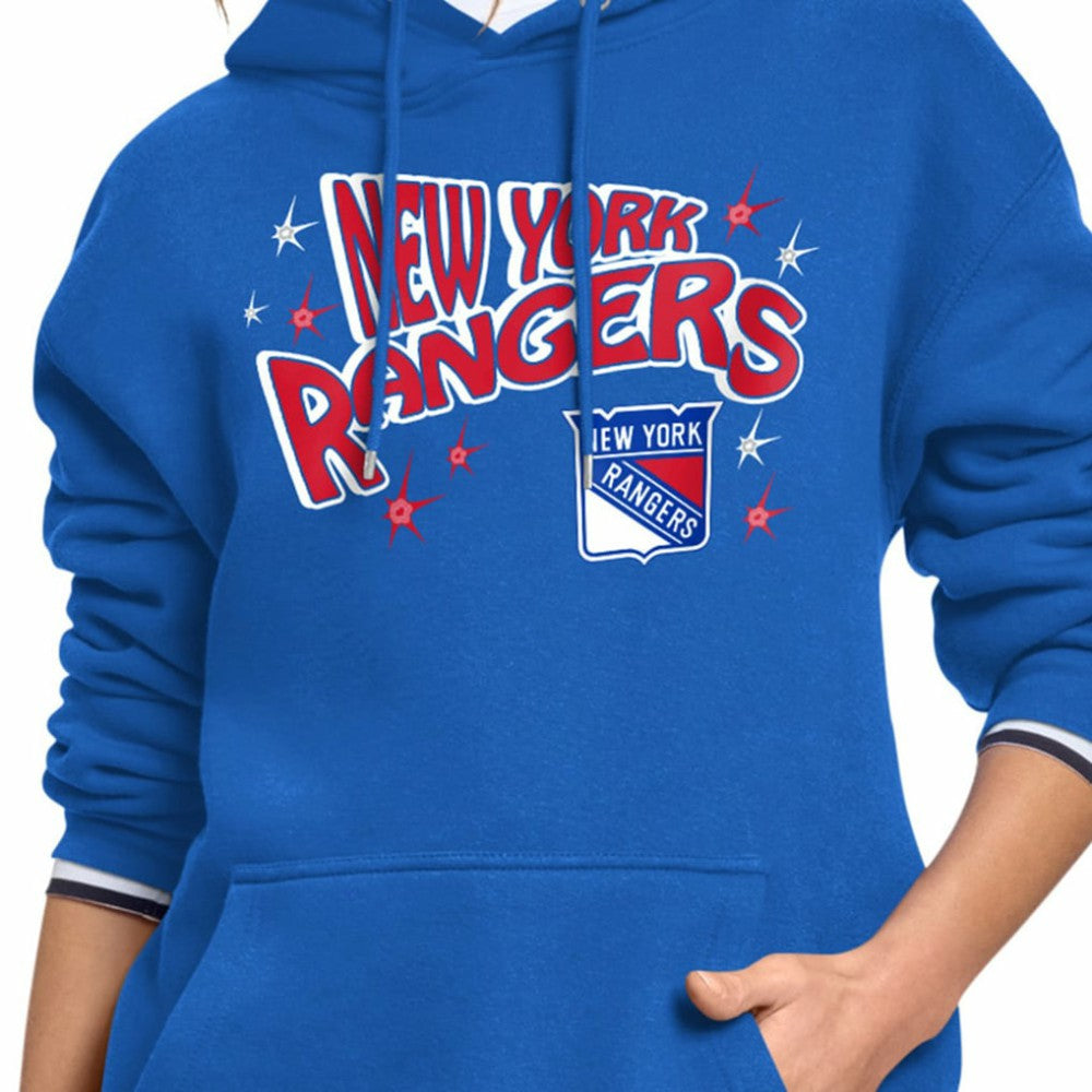 NHL Blue New York Rangers Starter Women's Fireworks Fleece Hoodie