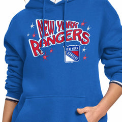 NHL Blue New York Rangers Starter Women's Fireworks Fleece Hoodie