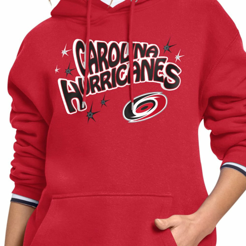 NHL Red Carolina Hurricanes Starter Women's Fireworks Fleece Hoodie