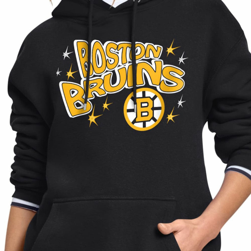 NHL Black Boston Bruins Starter Women's Fireworks Fleece Hoodie
