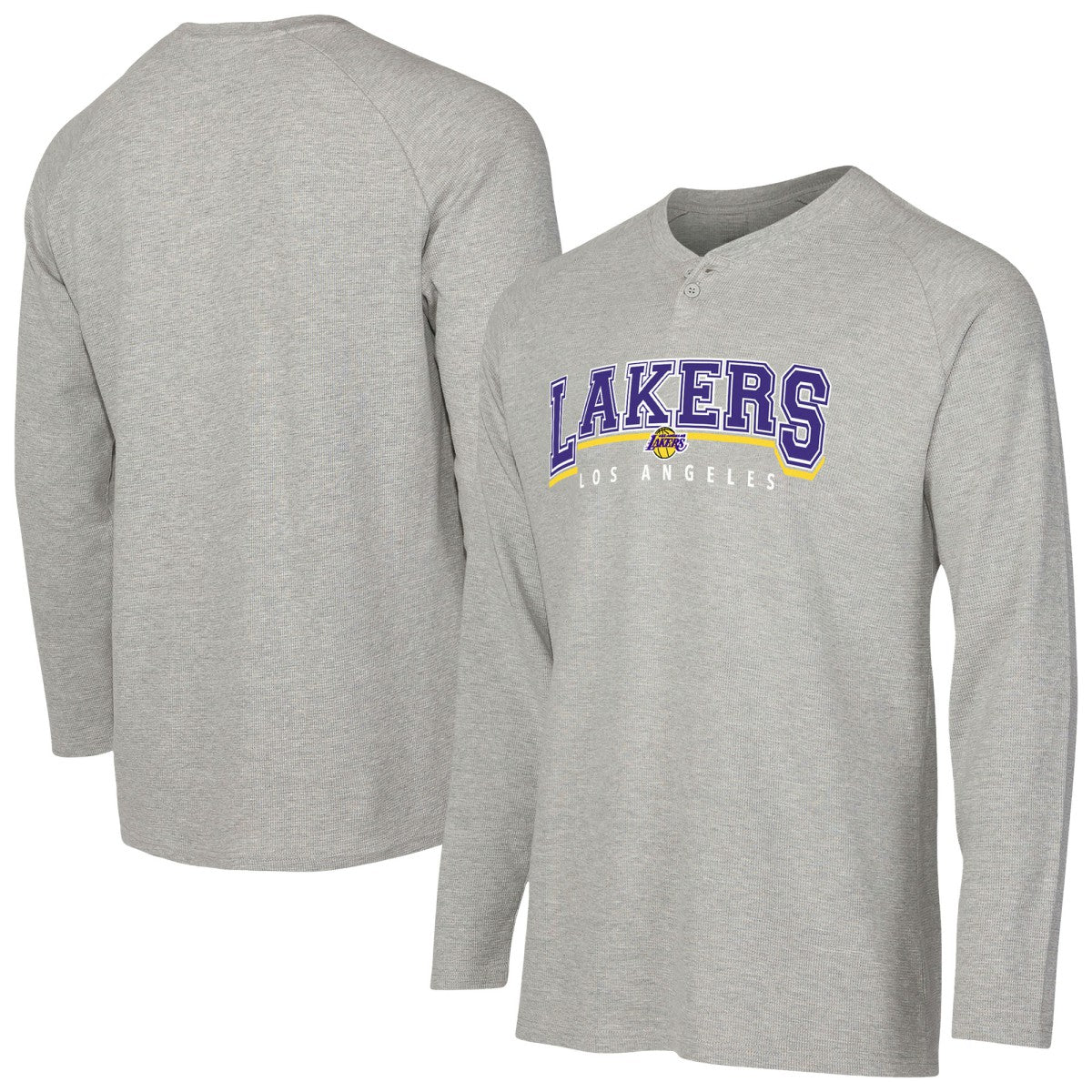 NBA Los Angeles Lakers Concepts Sport Hawthorn Thermal Knit Long Sleeve Henley T-Shirt