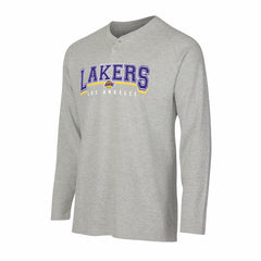 NBA Los Angeles Lakers Concepts Sport Hawthorn Thermal Knit Long Sleeve Henley T-Shirt