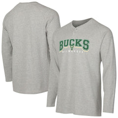 NBA Milwaukee Bucks Concepts Sport Hawthorn Thermal Knit Long Sleeve Henley T-Shirt