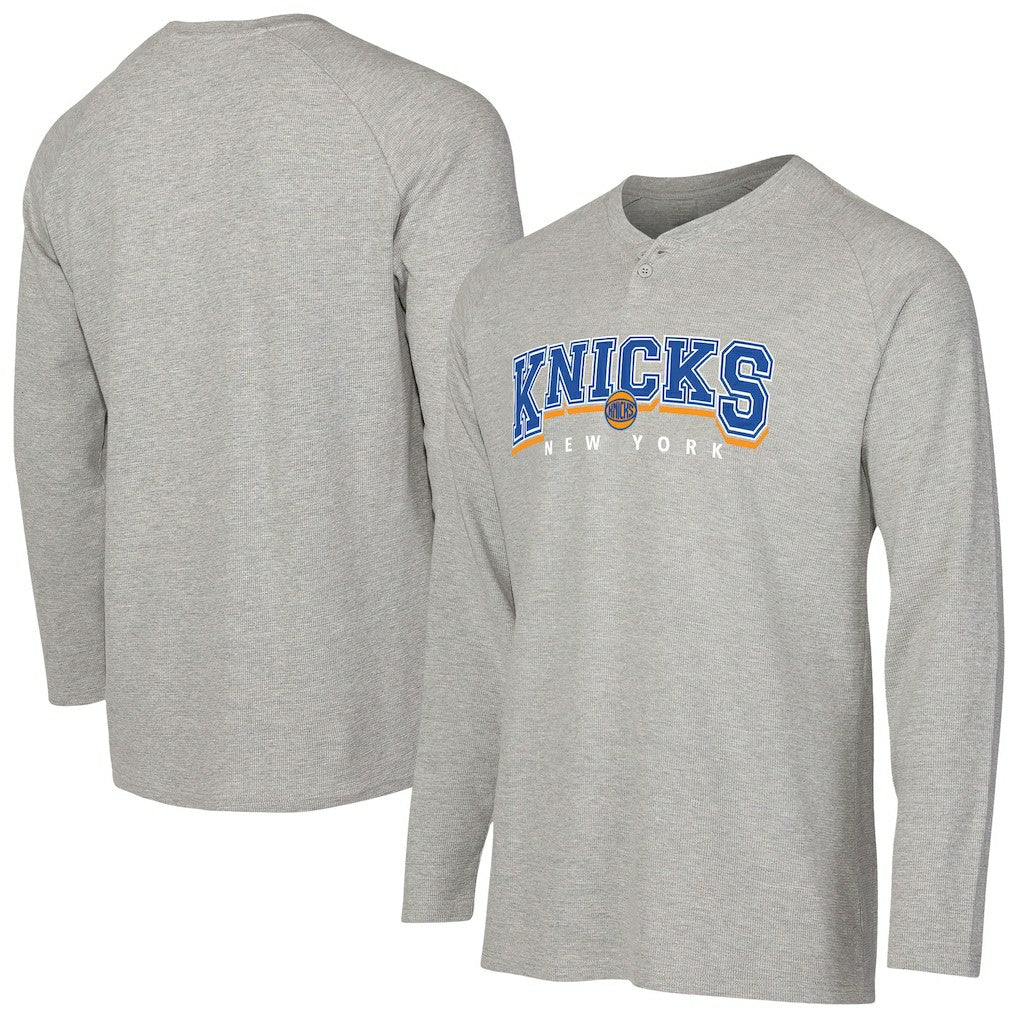 NBA New York Knicks Concepts Sport Hawthorn Thermal Knit Long Sleeve Henley T-Shirt