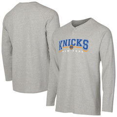 NBA New York Knicks Concepts Sport Hawthorn Thermal Knit Long Sleeve Henley T-Shirt