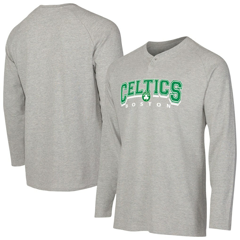 NBA Boston Celtics Concepts Sport Hawthorn Thermal Knit Long Sleeve Henley T-Shirt