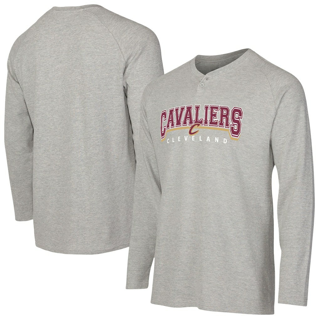 NBA Cleveland Cavaliers Concepts Sport Hawthorn Thermal Knit Long Sleeve Henley T-Shirt sale