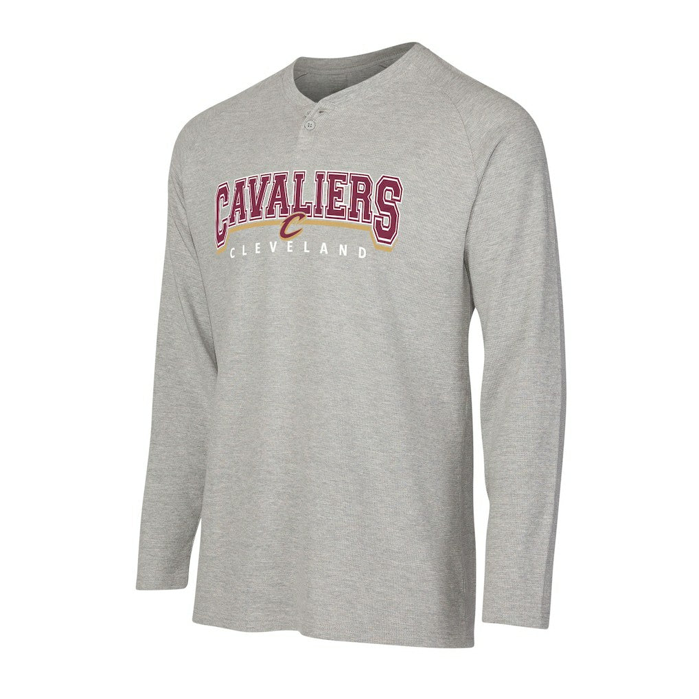 NBA Cleveland Cavaliers Concepts Sport Hawthorn Thermal Knit Long Sleeve Henley T-Shirt sale