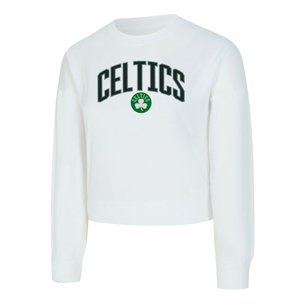 NBA Boston Celtics Concepts Sport Women's Laney Chenille Cropped Long Sleeve T-Shirt