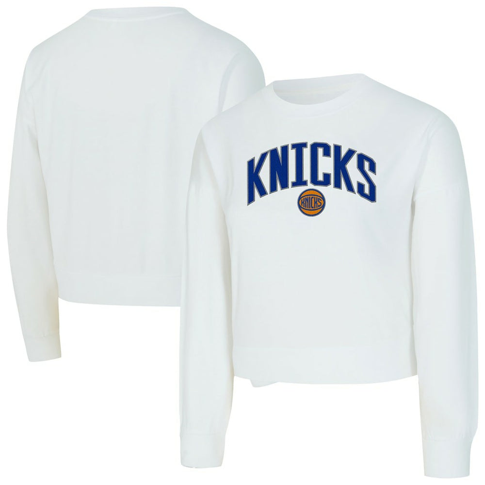 NBA New York Knicks Concepts Sport Women's Laney Chenille Cropped Long Sleeve T-Shirt