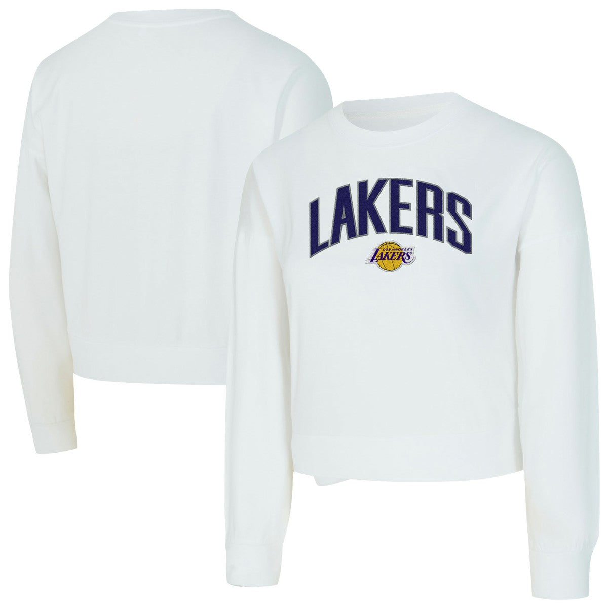 NBA Los Angeles Lakers Concepts Sport Women's Laney Chenille Cropped Long Sleeve T-Shirt