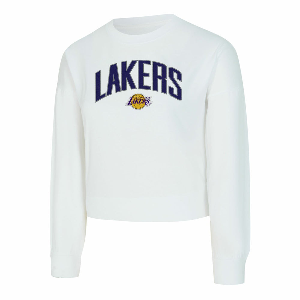 NBA Los Angeles Lakers Concepts Sport Women's Laney Chenille Cropped Long Sleeve T-Shirt