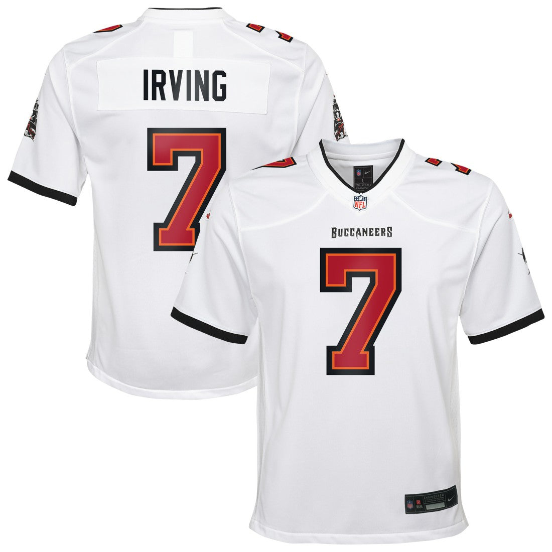 Bucky Irving  Youth White Game Jersey - Tampa Bay Buccaneers