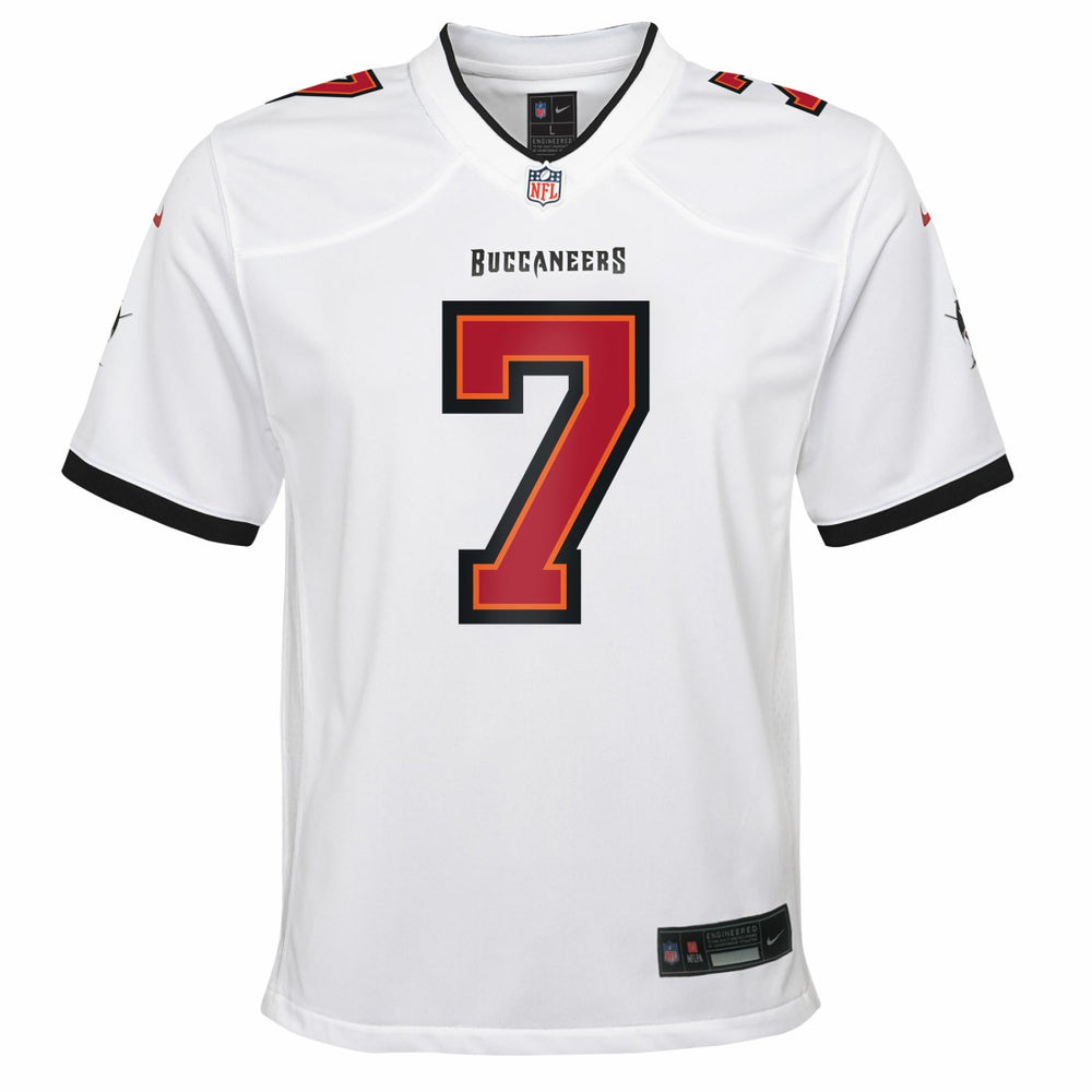Bucky Irving  Youth White Game Jersey - Tampa Bay Buccaneers