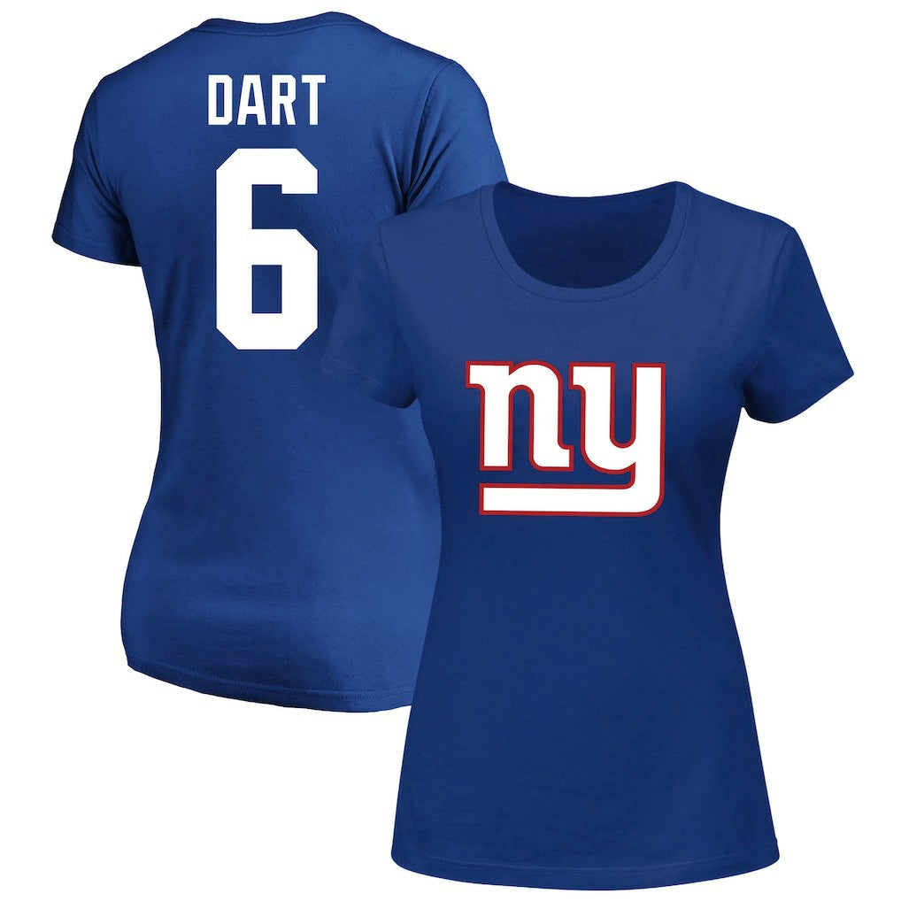 Jaxson Dart  Women's Plus Size Name & Number Scoop Neck T-Shirt - New York Giants