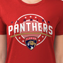 NHL Red Florida Panthers G-III 4Her by Carl Banks Women's Super-Slim Lightweight Pinstripe Circle Graphic T-Shirt
