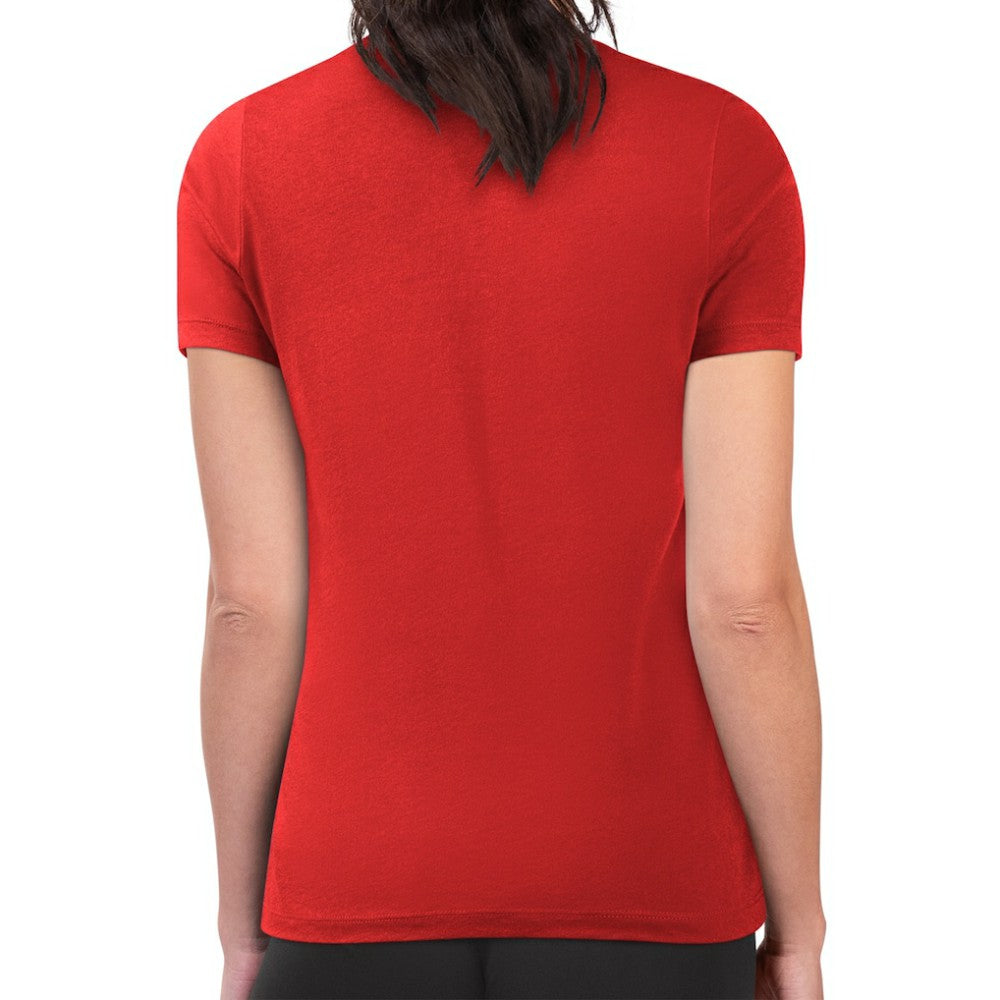 NHL Red New Jersey Devils G-III 4Her by Carl Banks Women's Super-Slim Lightweight Pinstripe Circle Graphic T-Shirt