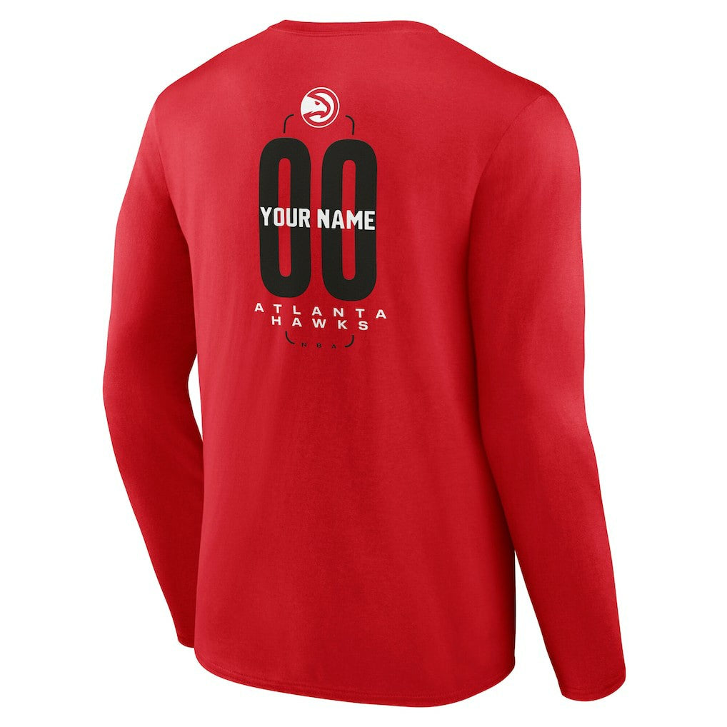 NBA Atlanta Hawks Center Court Name & Number Custom Long Sleeve T-Shirt