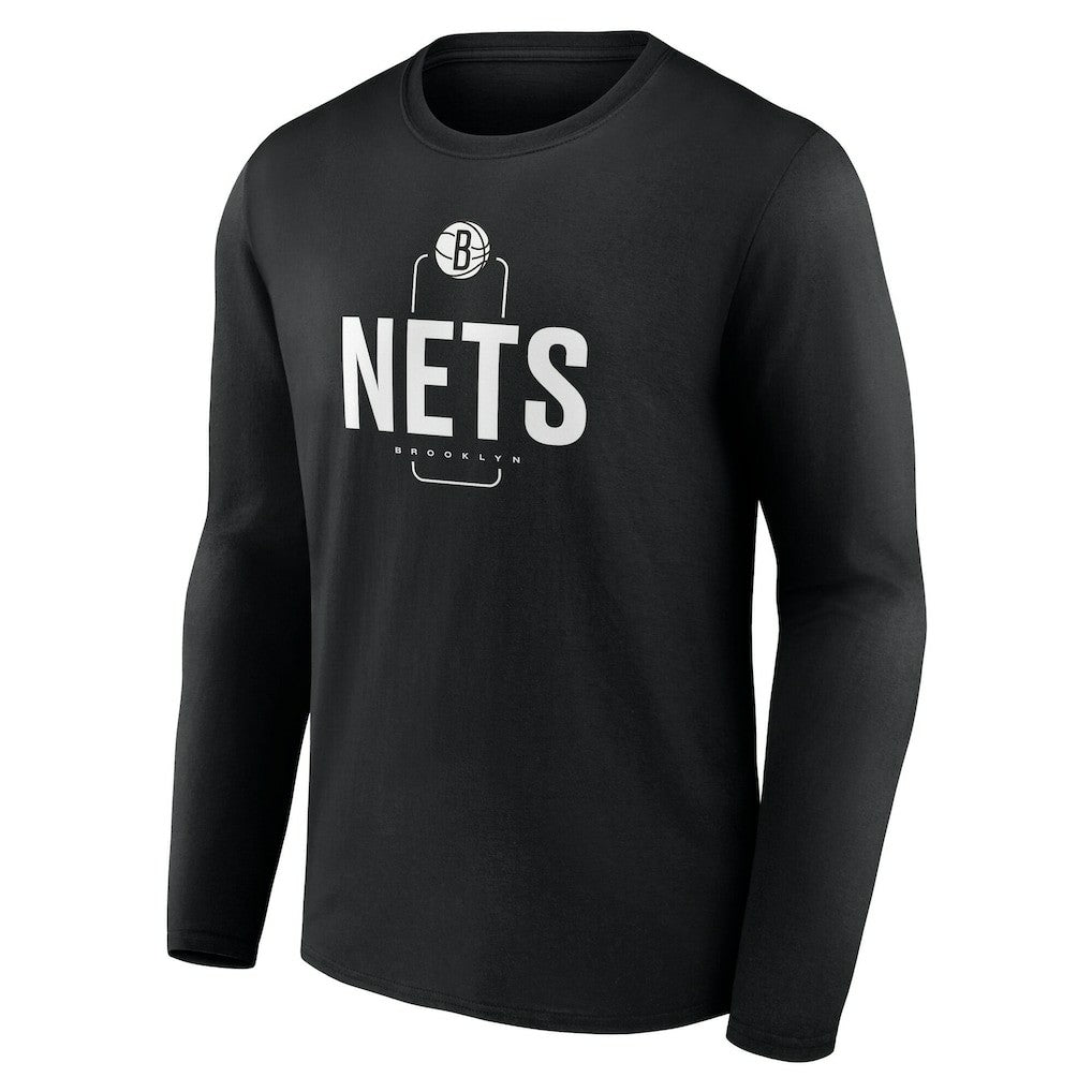 NBA Brooklyn Nets Center Court Name & Number Custom Long Sleeve T-Shirt