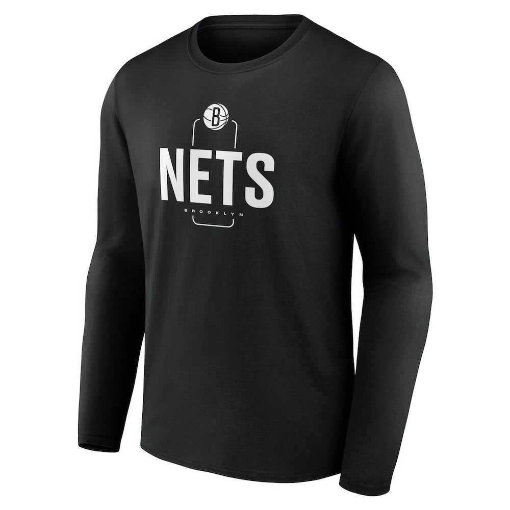 NBA Brooklyn Nets Center Court Name & Number Custom Long Sleeve T-Shirt