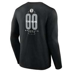 NBA Brooklyn Nets Center Court Name & Number Custom Long Sleeve T-Shirt