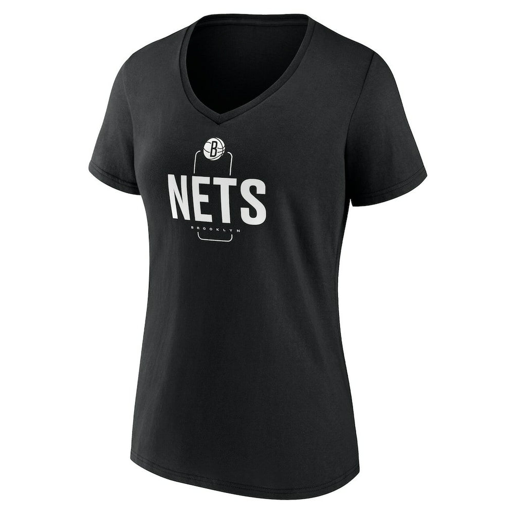 NBA Brooklyn Nets Women's Center Court Name & Number Custom V-Neck T-Shirt