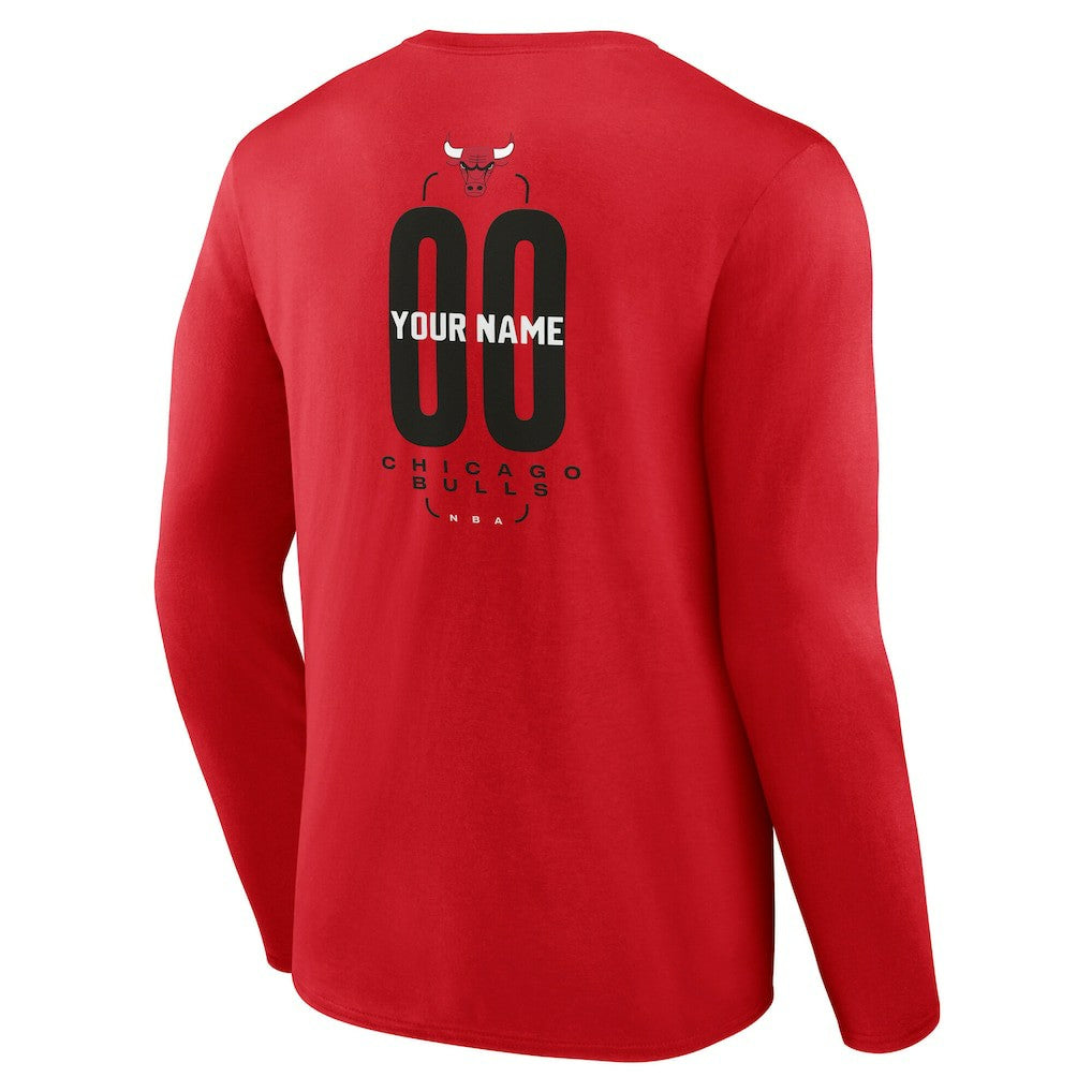 NBA Chicago Bulls Center Court Name & Number Custom Long Sleeve T-Shirt sale