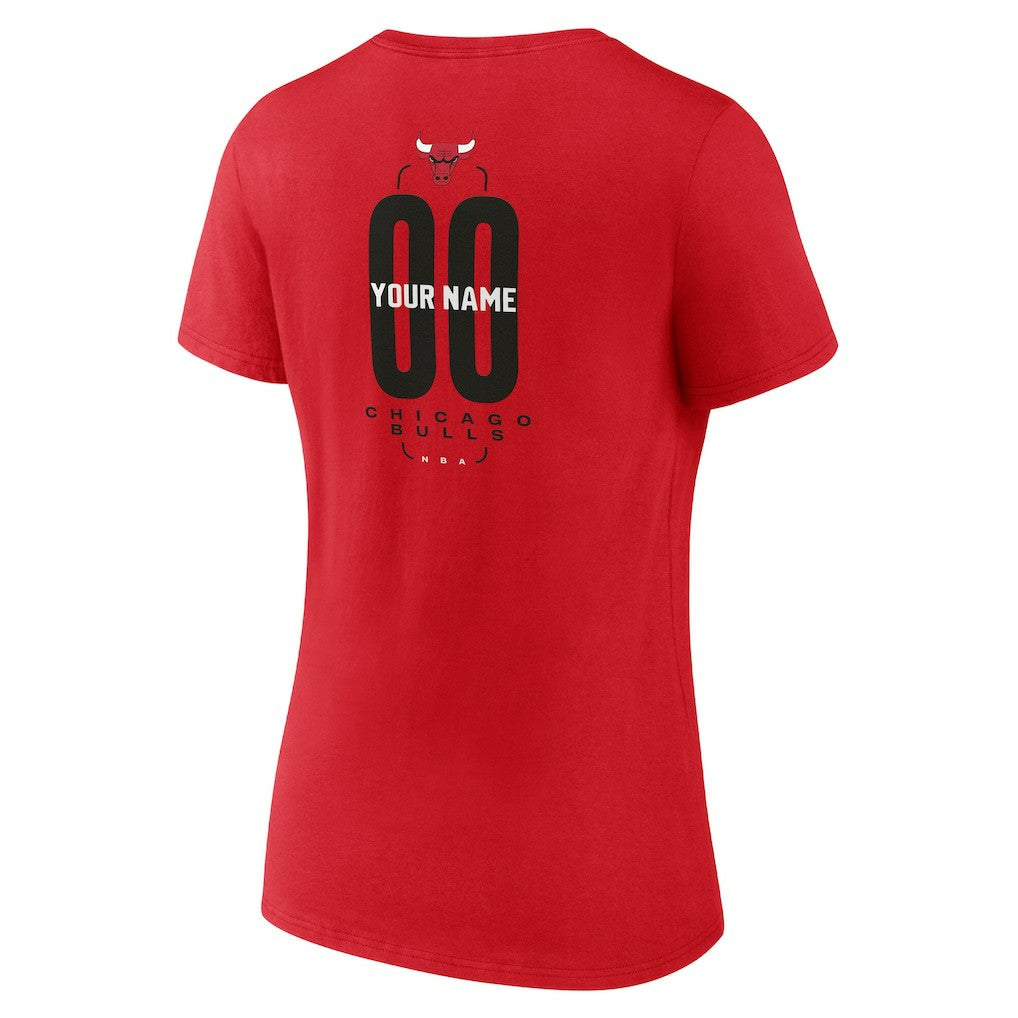NBA Chicago Bulls Women's Center Court Name & Number Custom V-Neck T-Shirt sale