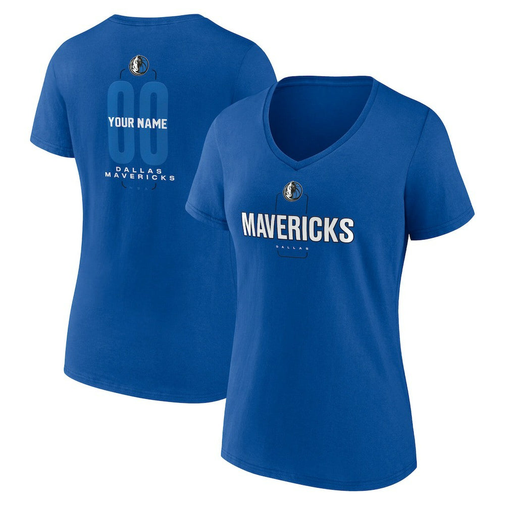 NBA Dallas Mavericks Women's Center Court Name & Number Custom V-Neck T-Shirt sale
