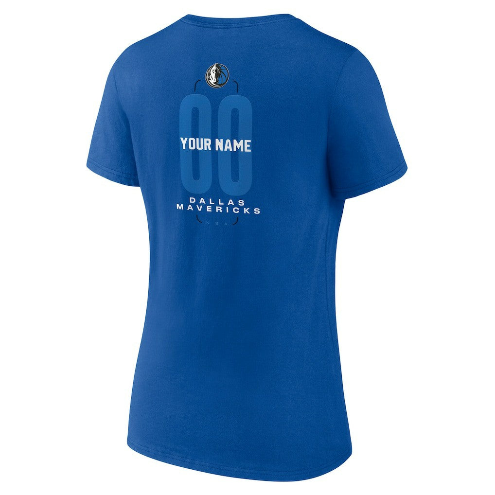 NBA Dallas Mavericks Women's Center Court Name & Number Custom V-Neck T-Shirt sale
