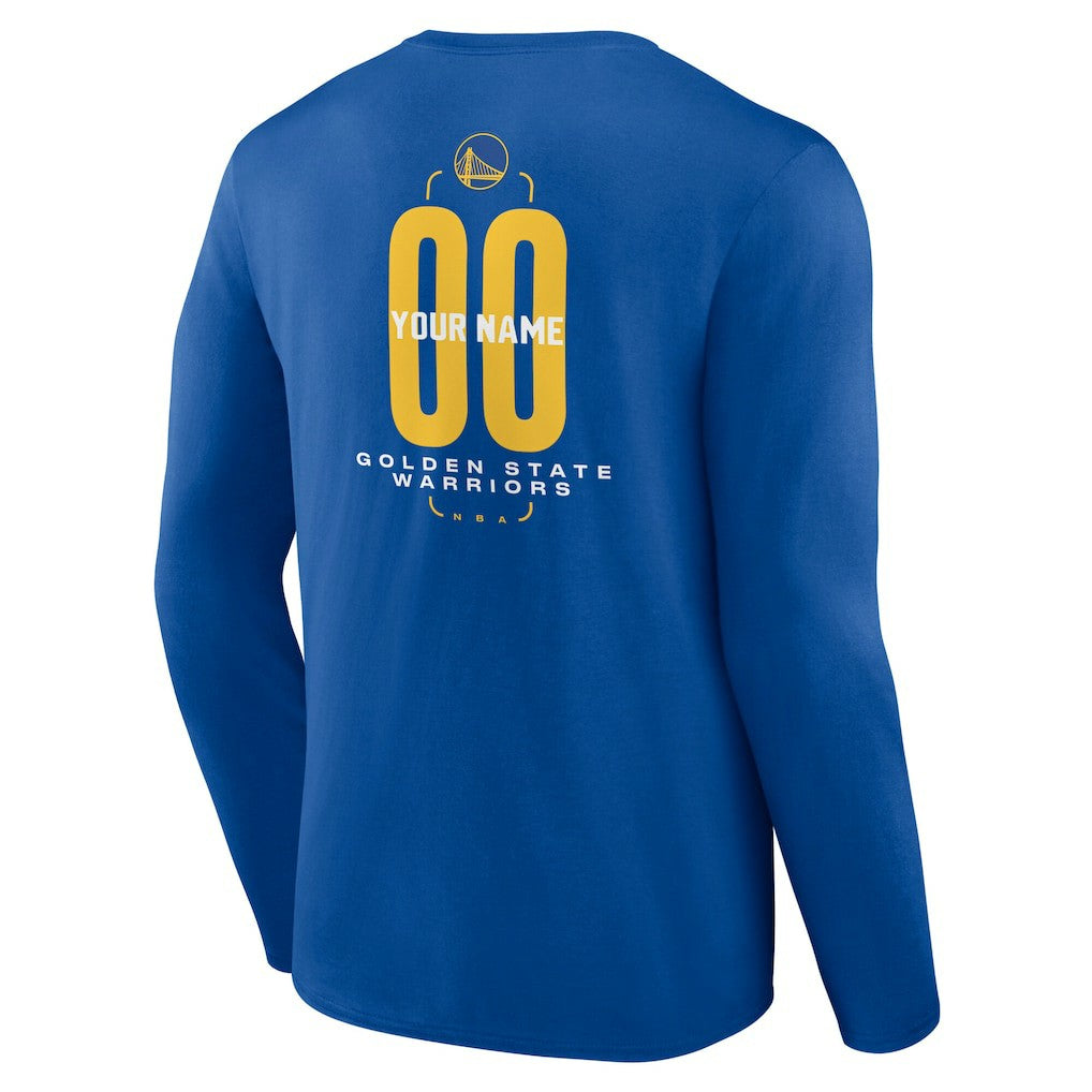 NBA Golden State Warriors Center Court Name & Number Custom Long Sleeve T-Shirt sale