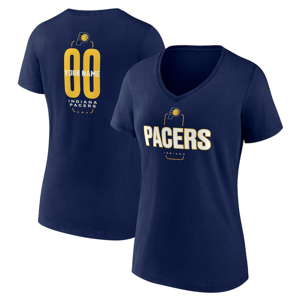 NBA Indiana Pacers Women's Center Court Name & Number Custom V-Neck T-Shirt