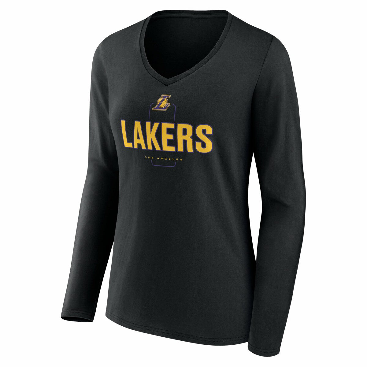 NBA Los Angeles Lakers Women's Center Court Name & Number Custom Long Sleeve V-Neck T-Shirt