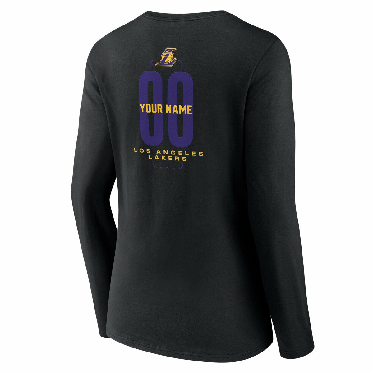 NBA Los Angeles Lakers Women's Center Court Name & Number Custom Long Sleeve V-Neck T-Shirt