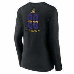 NBA Los Angeles Lakers Women's Center Court Name & Number Custom Long Sleeve V-Neck T-Shirt