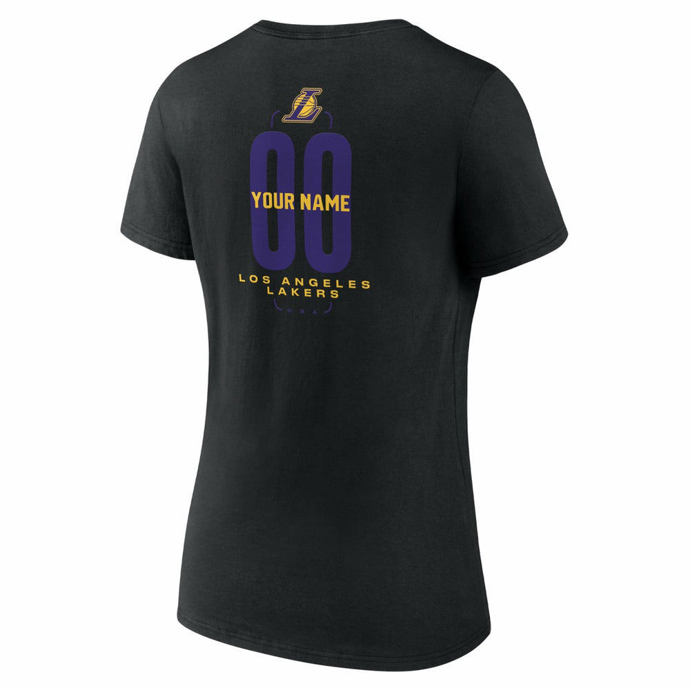 NBA Los Angeles Lakers Women's Center Court Name & Number Custom V-Neck T-Shirt