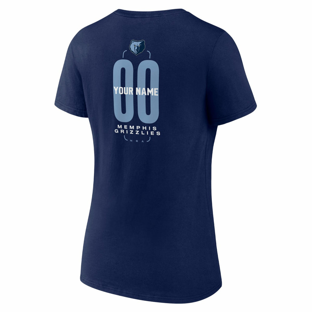 NBA Memphis Grizzlies Women's Center Court Name & Number Custom V-Neck T-Shirt
