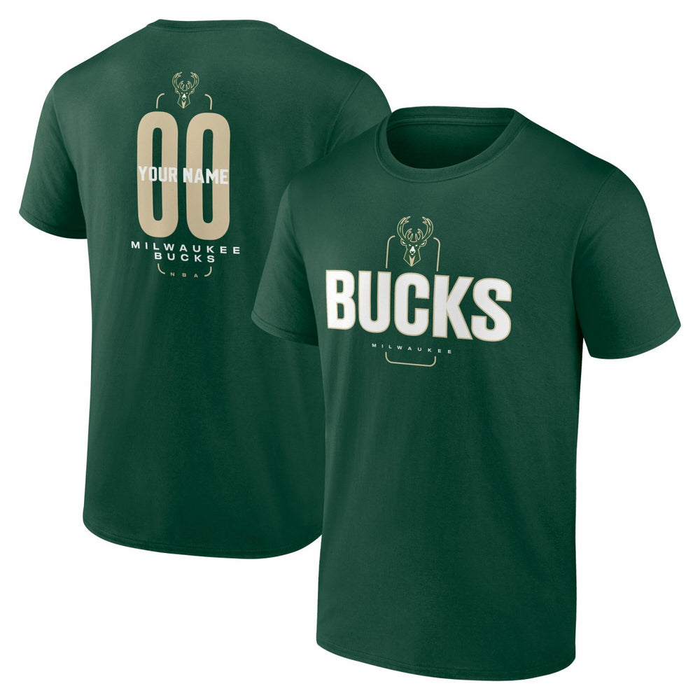 NBA Milwaukee Bucks Center Court Name & Number Custom T-Shirt