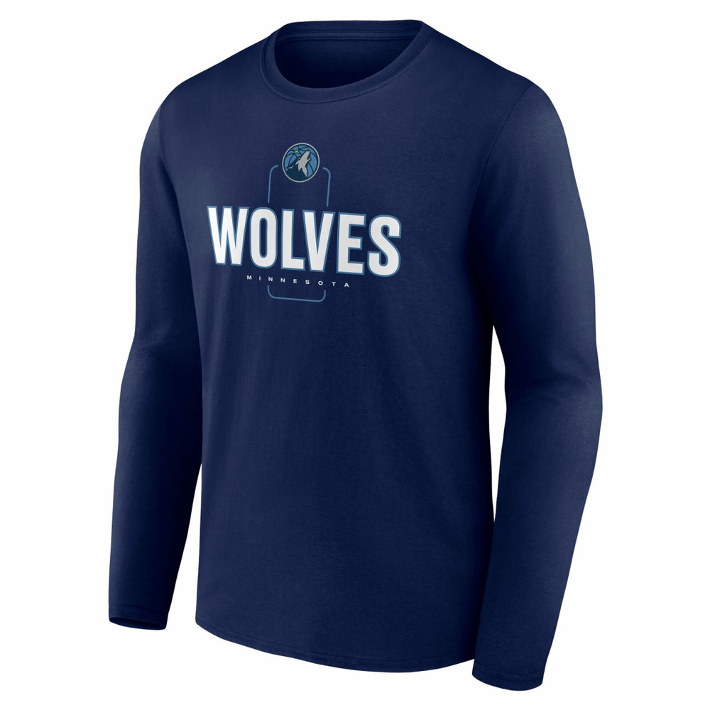 NBA Minnesota Timberwolves Center Court Name & Number Custom Long Sleeve T-Shirt
