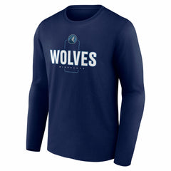 NBA Minnesota Timberwolves Center Court Name & Number Custom Long Sleeve T-Shirt