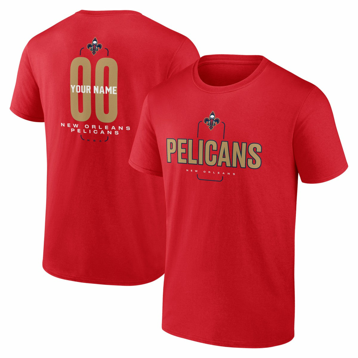 NBA New Orleans Pelicans Center Court Name & Number Custom T-Shirt