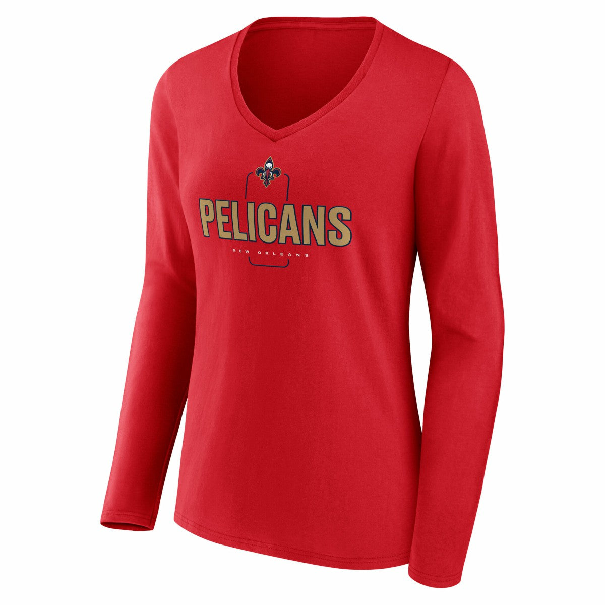 NBA New Orleans Pelicans Women's Center Court Name & Number Custom Long Sleeve V-Neck T-Shirt