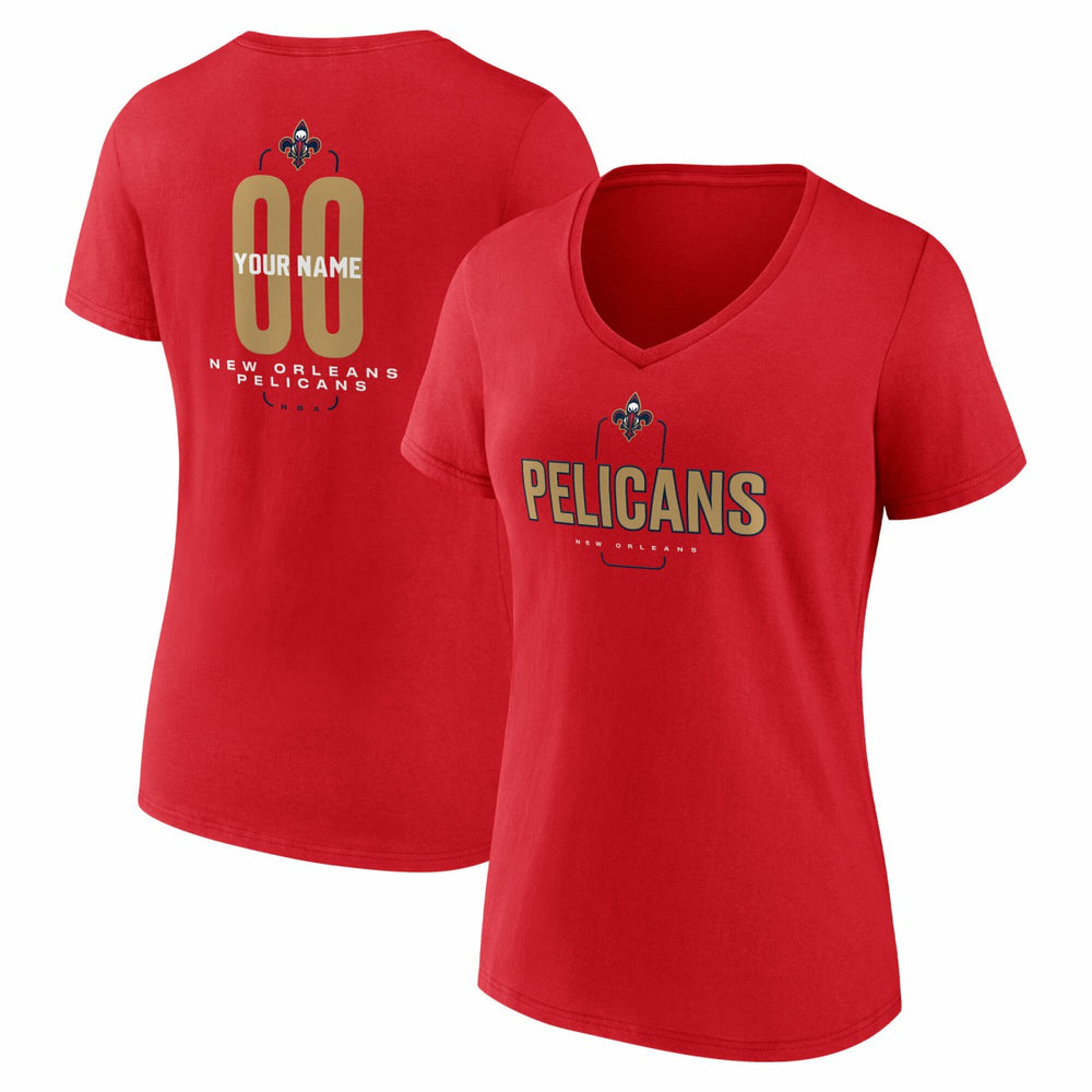 NBA New Orleans Pelicans Women's Center Court Name & Number Custom V-Neck T-Shirt