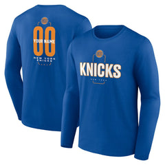 NBA New York Knicks Center Court Name & Number Custom Long Sleeve T-Shirt